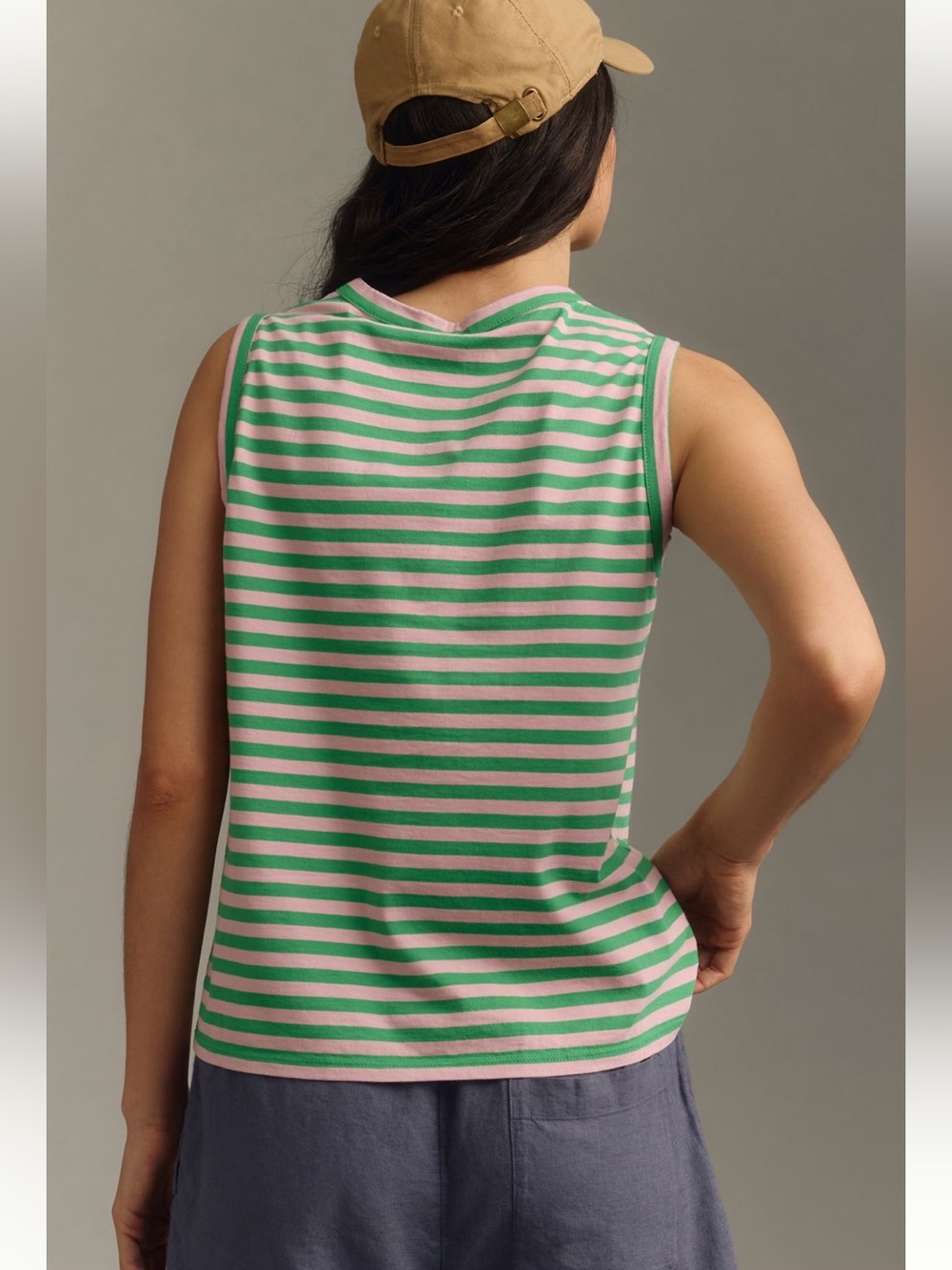 KULE Striped Tank top green & pink size medium NEW Anthropologie - Picture 4 of 13